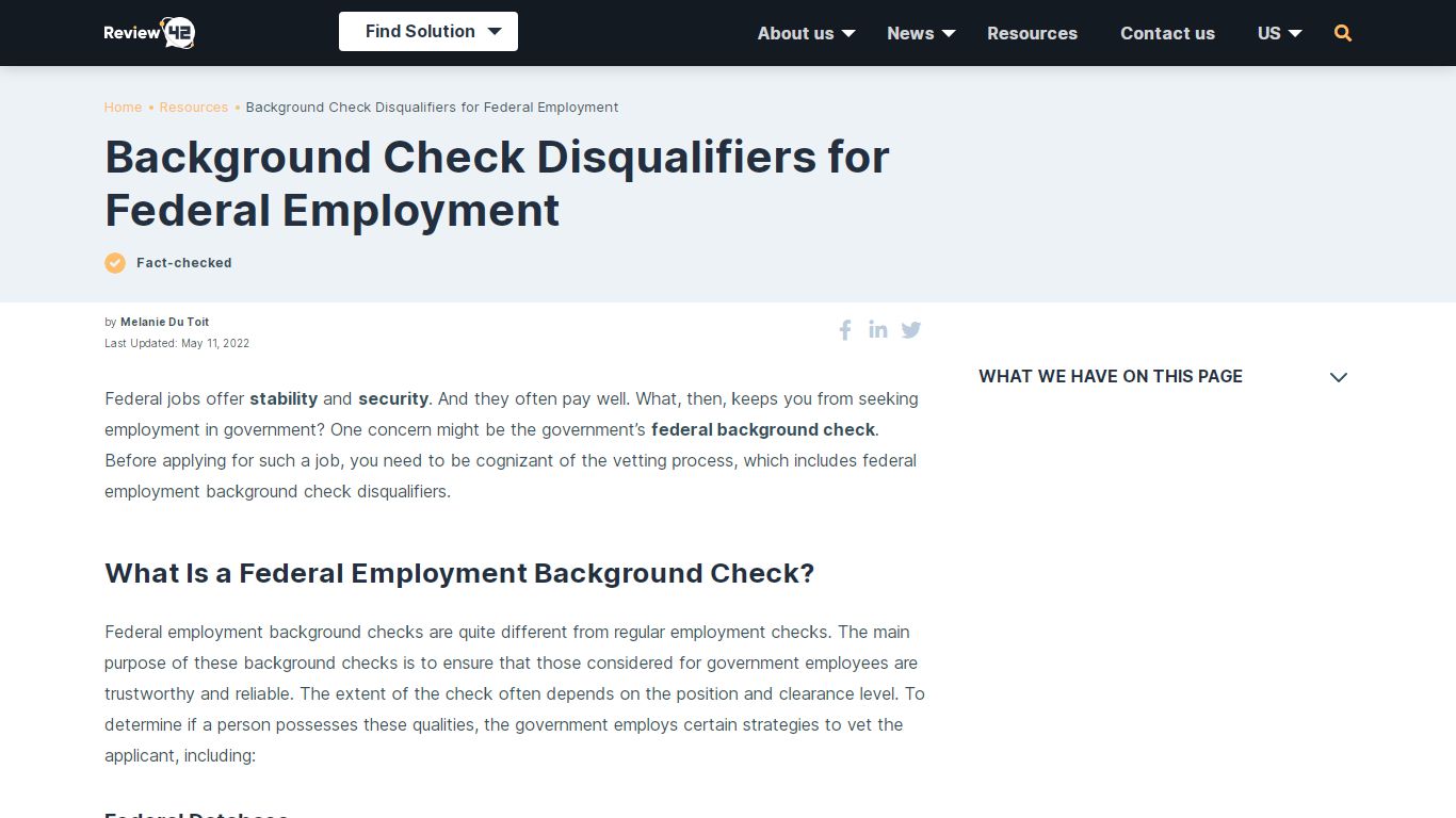 Background Check Disqualifiers for Federal Employment